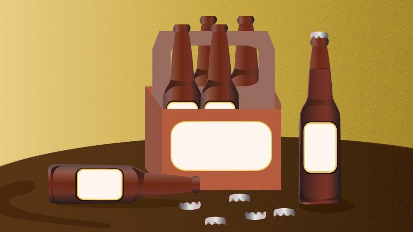 Graphic of beer bottles